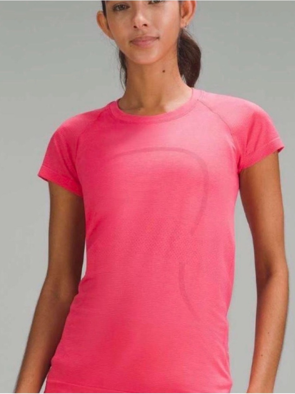 lululemon athletica Pink Short-Sleeve Crew Neck Tee